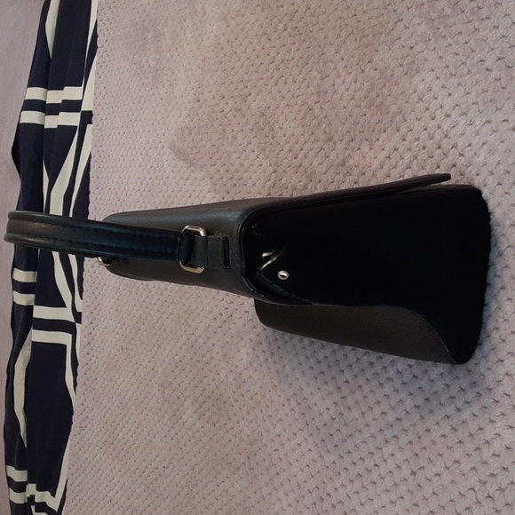 kate spade black Magnolia Park Suede Laurel pebbled leather satchel handbag - Picture 4 of 11